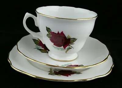 Buy British Bone China Teacup Trio, Royal Vale, Pattern 7978 With Roses • 7£