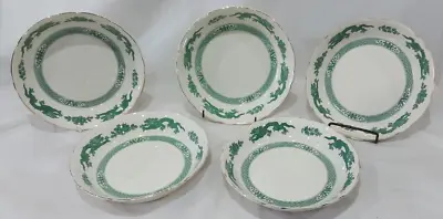 Buy Royal Cauldon Green Dragon Bowls 19.5cm X 5 • 45£