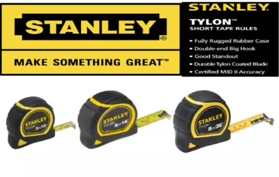 Buy STANLEY TYLON TAPE 3MTR 5MTR 8MTR Tape Measure Metric & Imperial     A41 • 9.50£