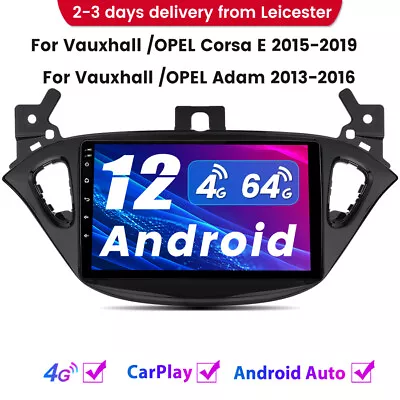 Buy For Vauxhall Corsa E Adam Android Car Radio Stereo GPS SAT NAV BT Carplay 4+64GB • 209.99£