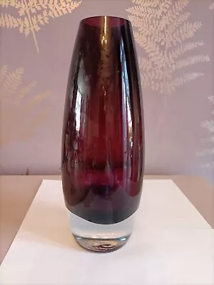 Buy Heavy Amethyst Glass Mid Century Modern Vase • 15£