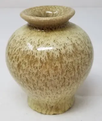 Buy Earth Tone Speckled Glaze Vase Handmade 1970s Round Flared Small  • 19.17£
