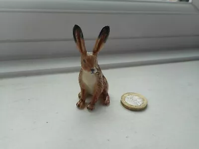 Buy Hare - Pottery -  Beautiful Detail Fawn Hare/rabbit Miniature -upright Pose • 5£