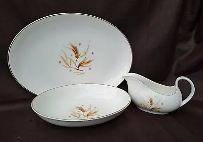 Buy Royal Doulton Tableware Golden Maize H4934 * Oval Plate, Oval Dish & Gravey Boat • 14.99£