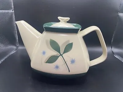 Buy Vintage Porcelier China Tea Pot Made In USA Green Leaves & Trim MCM Heavy • 31.13£