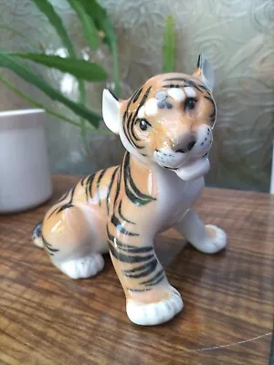 Buy Vintage Lomonosov Russian USSR Tiger Cub Porcelain China Figurine  • 23£