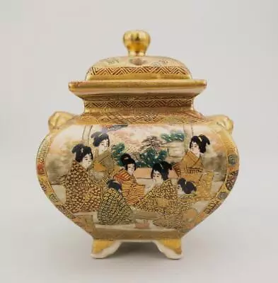 Buy Antique 19thc Japanese Satsuma Miniature Koro Signed Geisha Court High Quality • 260.15£