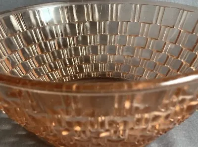 Buy Vintage Glass Fruit Bowl - Basket Weave Design - 8in Diameter • 8.50£