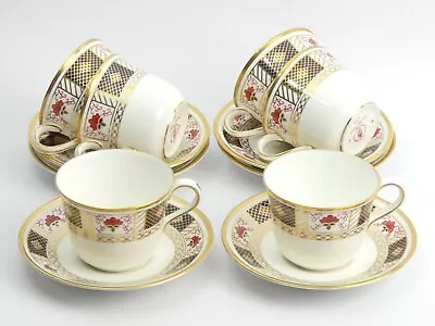 Buy A Set Of Six Royal Crown Derby Border Imari China Cups & Saucers A1253 • 70£
