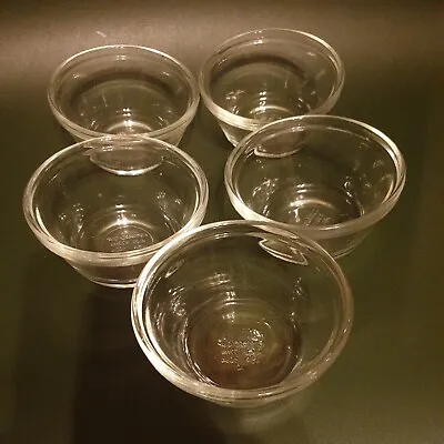 Buy Vintage Clear Glass Custard Cup Bowls Small Dessert Set Of 5 6oz USA • 10£