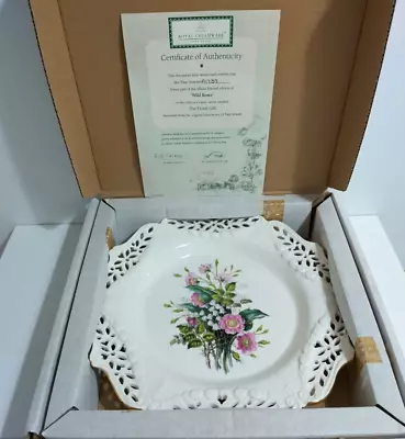 Buy Royal Creamware Floral Gift Plate Wild Roses Paul Jerrard Reticulated Vintage • 5.99£