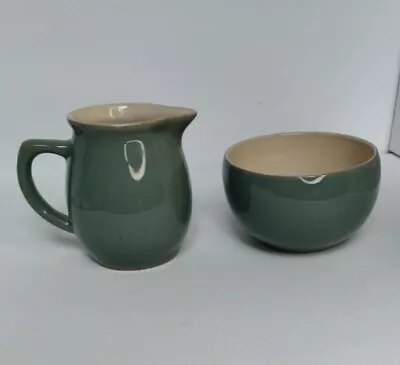 Buy Vintage Denby Milk Jug Manor Green Tea Water Pot With Sugar Bowl Stoneware VGC • 5£