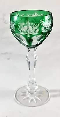 Buy Green Cut To Clear Crystal Liquor Sherry Glass Bohemia  • 38.72£