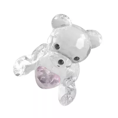 Buy Crystal Baby Bear Figurine Glass Ornament For Wedding Keepsake • 8.75£