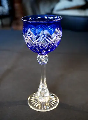 Buy Stunning Bohemian Vintage Blue Crystal Wine Hock • 80.90£