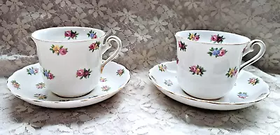 Buy Royal Tuscan - 2x Fine China Cup & Saucer -  Floral Rose Vintage Lubern • 29.50£