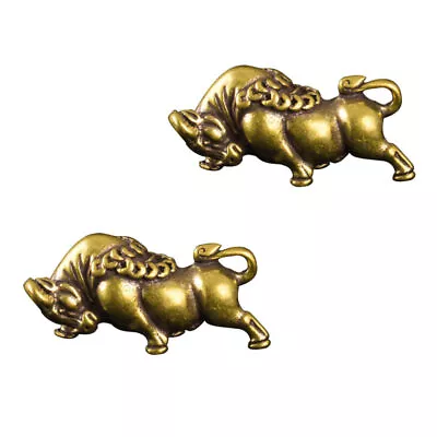 Buy  2 Pcs Home Ornament Chinese Zodiac Bull Calf Brass Delicate • 7.69£