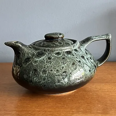 Buy Vintage Fosters Pottery Honeycomb Green Drip Glaze Teapot Cornwall • 14£