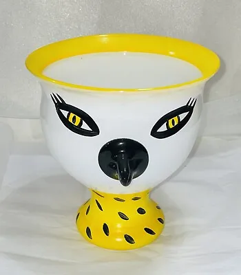 Buy Vintage Kosta Boda Bird Yellow Vase Large White Black Art Glass Signed • 212.18£