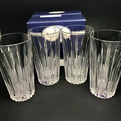 Buy Royal Doulton Carnegie Crystal Highball Set Of 4 Glasses In Box Unused • 53.18£