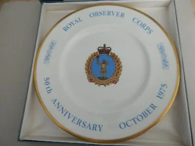 Buy British Royal Observer Corps 50th Anniversary Oct1975 Doulton Minton China Plate • 40£