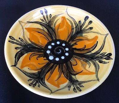 Buy Vintage Alvingham Studio Pottery Flower Design Dish/Plate - 1975 • 15£