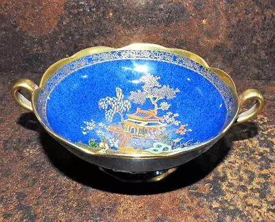 Buy Carlton Ware Blue Lustre Oriental Pattern 2728 Two Handle Bowl/cup • 16£