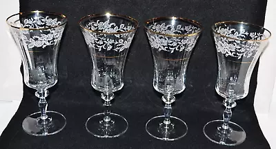 Buy Vtg Mikasa Antique Lace Water Tea Glass Set Crystal 4 Pc Floral Formal  Flaw • 52.10£