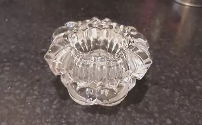 Buy Chunky Candle Holder Vintage Crystal Glass Heavy Cut • 12£