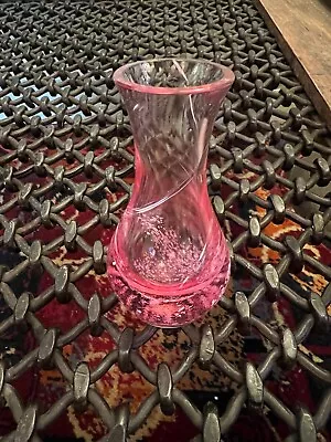 Buy Vintage CAITHNESS PINK GLASS VASE With Original Box Daisy Vase • 19.99£