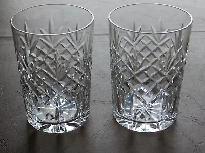 Buy 2 X Great Quality Cut Crystal Whiskey / Water Tumblers - Ex Cond • 7.99£