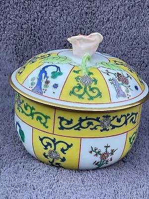 Buy Herend Hungary Yellow Dynasty Porcelain Sugar Bowl (SJ) With Lid • 142.08£