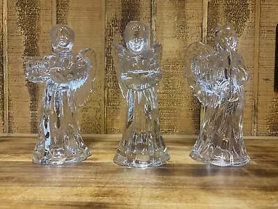 Buy Vintage Lead Crystal Glass Praying Angels Candle Holders Set Of 3-7” • 23.72£