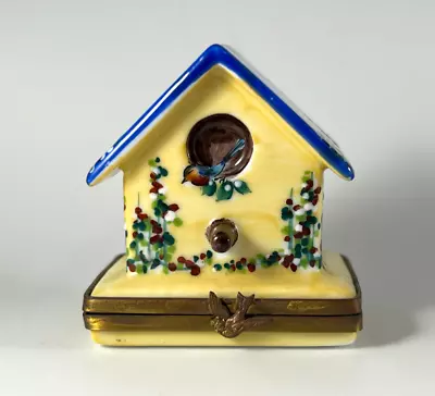 Buy Vintage Limoges France Birdhouse With Flowers Trinket Box Rochard Signed • 47.11£