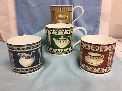 Buy Retired Wedgewood Set Of (4) Archive Colored Mugs Fine Bone China Teapot Sugar+ • 82.84£