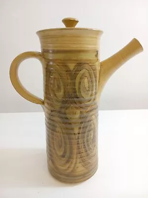 Buy Vintage Alvingham Hand Painted Green Swirl 1970s Pottery 25cm Tall Coffee Pot • 14.99£