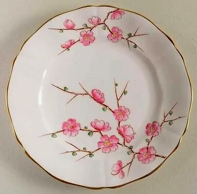 Buy Adderley Fine Bone China Pink Chinese Blossom 3 Side Plates + 1 Saucer ~ NEW • 9.99£