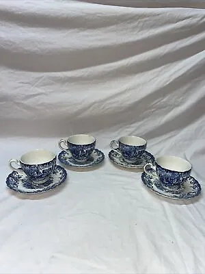 Buy Coaching Scenes Johnson Brothers Ironstone China Tea Cup And Saucer Blue White • 18.91£
