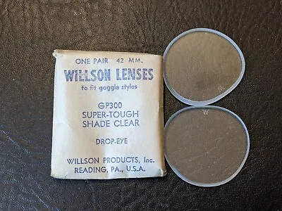 Buy Vintage Willson 2 Replacement Drop Eye Safety Glass Welding Shade Clear Lens NEW • 36.55£