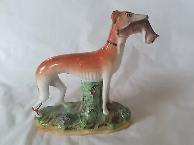 Buy Charming Large Greyhound Figure, Staffordshire Pottery (b) Circa 19th Century • 130£