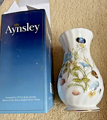 Buy Aynsley Fine Bone China  Nature's Delight  Windsor Vase 6   With Box • 12£