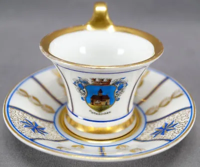 Buy Thomas Bavaria Cobalt Gold & White Partenkirchen Souvenir Demitasse Cup & Saucer • 96.51£