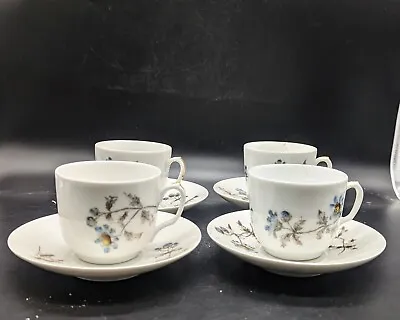 Buy Antique CH FIELD HAVILAND LIMOGES FLOWERS Set 4 Demitasse Coffee Cups Saucers • 45.35£
