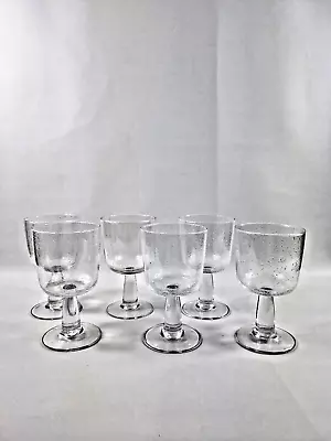Buy 6 X Vintage LaVerrerie De BIOT Wine Glasses Bubble Hand Blown Clear Glass Water • 69£