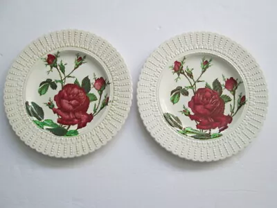 Buy ROYAL CAULDON Woodstock(?) Set Of 2 Porcelain Luncheon Plates: Rose & Embossing • 14.38£