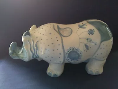 Buy Large Rye Pottery Rhinoceros David Sharp. 2.450kg. • 89.99£