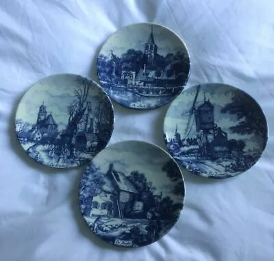 Buy Set Of 4 Blue Dutch Delft Plates Depicting The Seasons.  Jan V/d Velde - Used • 19.99£
