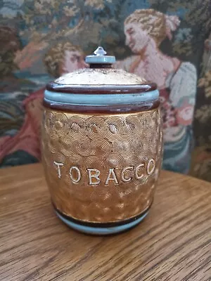 Buy Late 19 C. Vintage Doulton Lambeth Stoneware Tobacco Jar And Cover Gilded • 15£