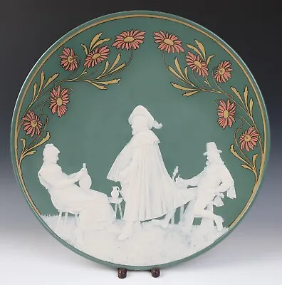 Buy Antique 1910 Mettlach 18  Charger Wall Plaque German Art Nouveau Cameo 2794 • 278.70£