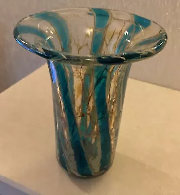 Buy Late 1970 Early Medina Glass Malta. Small  Striped Vase See Photos • 14.50£